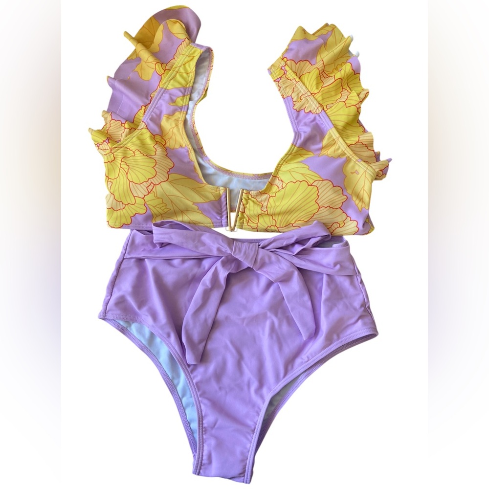 Women’s Swimwear Set in Yellow and Purple